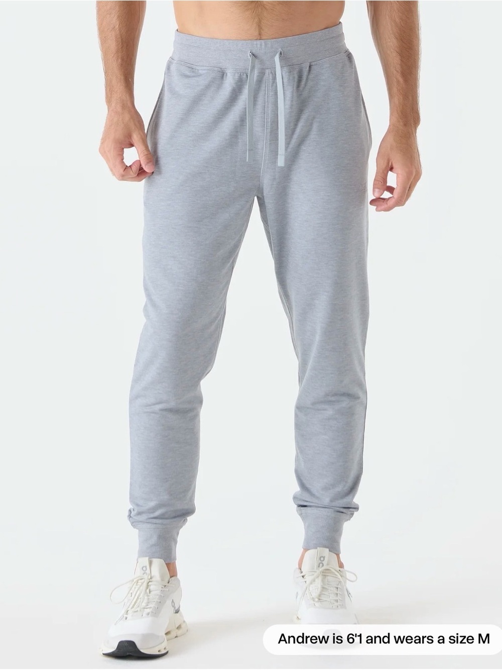 Men’s Legends Gray Jogger Pants Size L Drawstring Elastic Waist Pockets Tapered